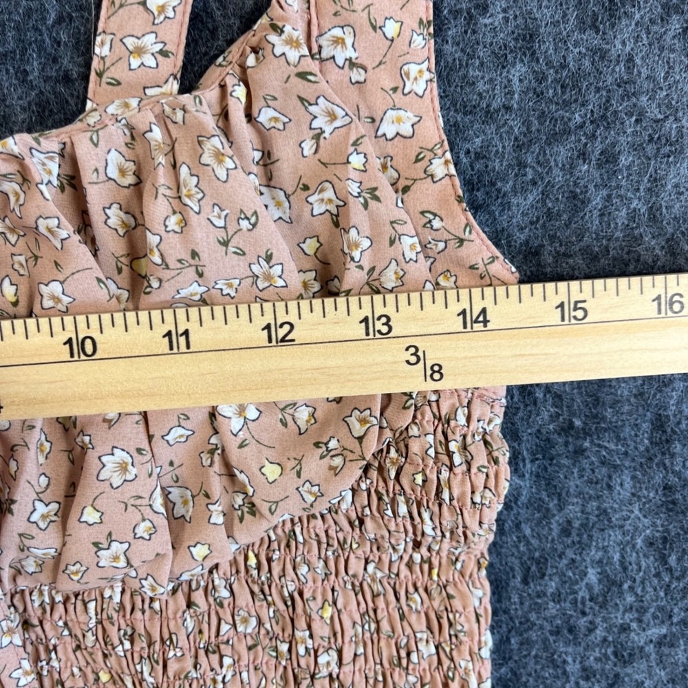 ⭐️3 for $30 Paper Moon Floral Smocked Peplum Summer Tank Top Mauve Pink Sz M - Picture 8 of 10